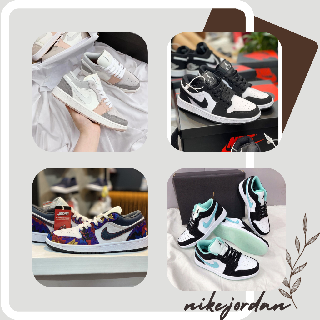 Giày Jordan Cổ Thấp Nam Nữ, Giày Jordan Xám Paris Cổ Thấp Hàng Full Box Bill