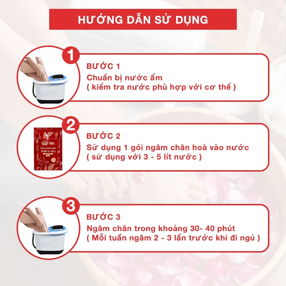 Nước ngâm chân thảo dược Dao's Spa chính hãng thư giãn giúp ngủ ngon ngủ sâu giấc, không bị lạnh chân vào mùa đông
