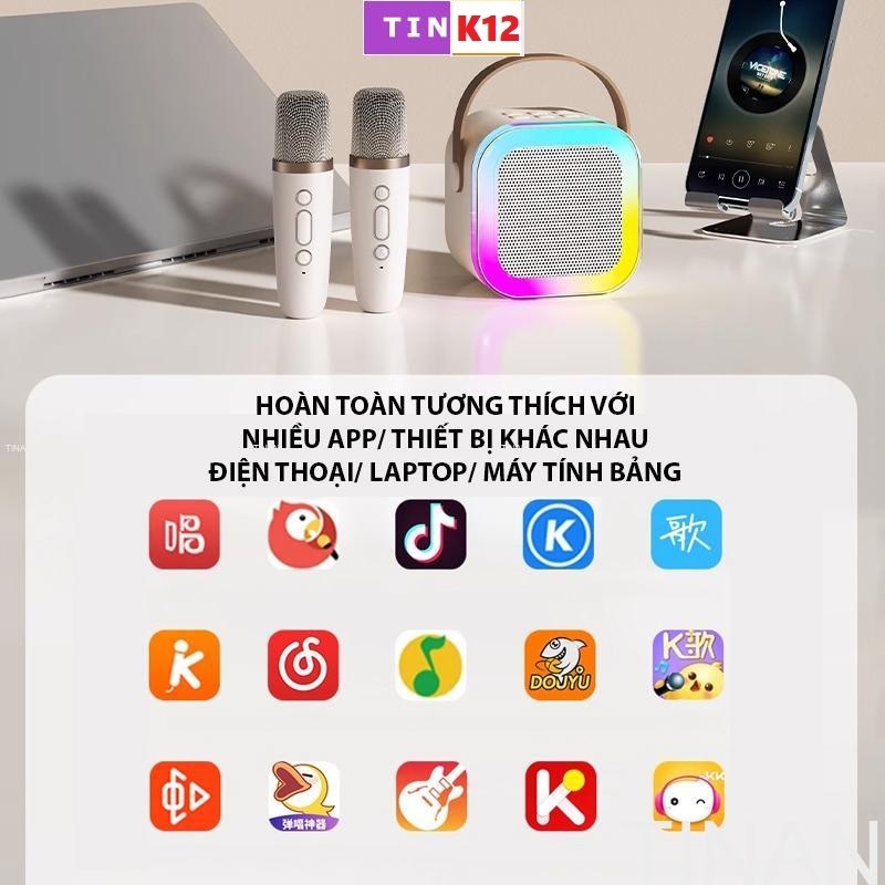 Loa Không Dây Nghe Nhạc Hát Karoke K12 Pin Khỏe Bass Hay Chất Âm Ấm Không Rè