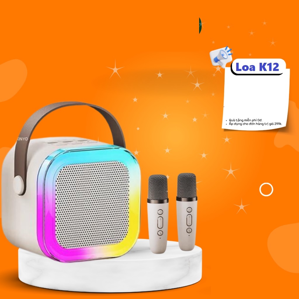 Loa Không Dây Nghe Nhạc Hát Karoke K12 Pin Khỏe Bass Hay Chất Âm Ấm Không Rè
