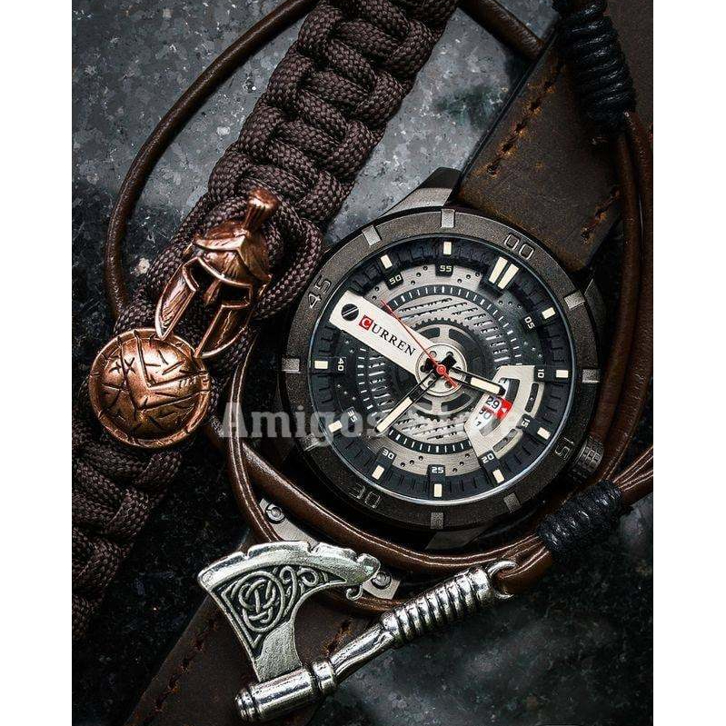 Đồng hồ pin thời trang nam Curren Warrior dây da cao cấp