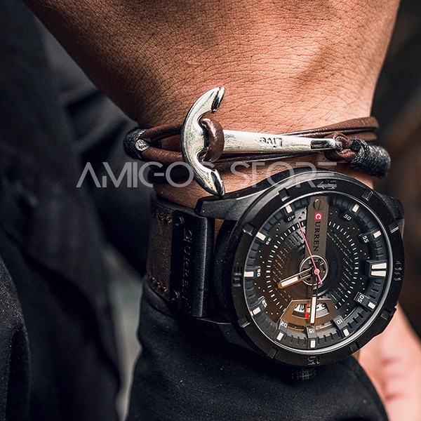 Đồng hồ pin thời trang nam Curren Warrior dây da cao cấp