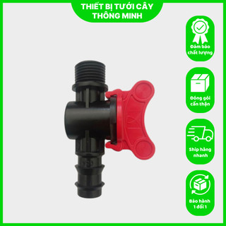 Van Khóa Ren Ldpe 16 ,20x 1/2, Phụ Kiện Ldpe  Lắp Đặt Thiết Bị Tưới - Van Khóa 1 Đầu Ren 21mm, 1 Đầu Ra Ống Ldpe 16mm