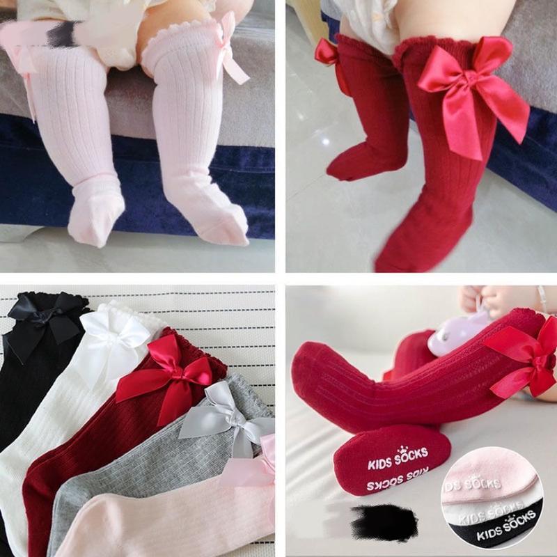 Tất Cao Cổ Đính Nơ Size 0-1 Tuổi