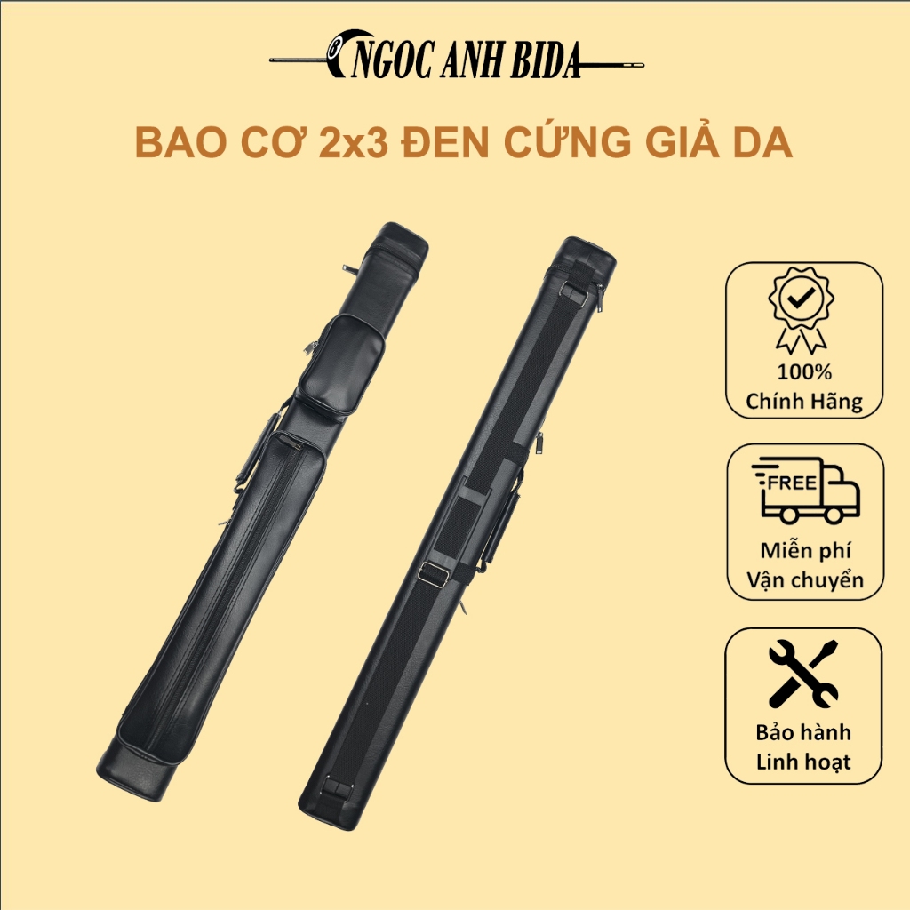 Bao Cơ 2x3 Đen Cứng Giả Da, Chống Thấm, Hàng Nhập Khẩu