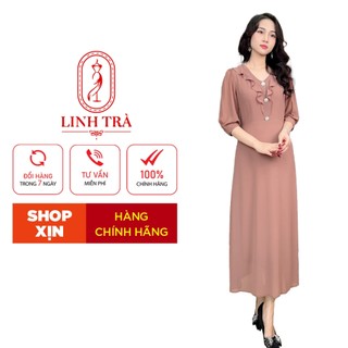 Đầm Trung Niên [ Linh Trà ] (TM 2161) Trẻ Trung Thiết Kế Trang Nhã Thanh Lịch Sang Trọng Đi Tiệc Cao Cấp Cho Mẹ
