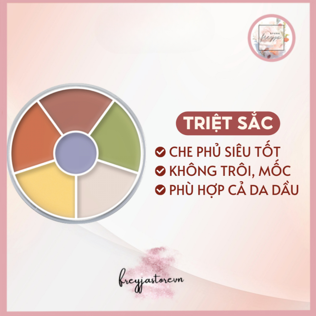 Bảng che khuyết điểm, triệt sắc Kryolan Mini 3g, 6 ô màu che mọi khuyết điểm - Freyja.Store