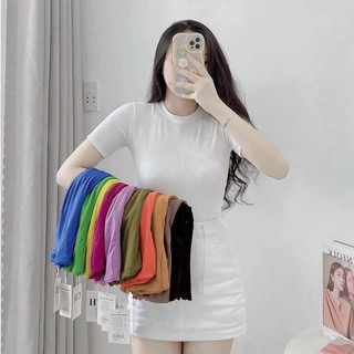Áo Croptop Nữ UN Tay Ngắn Cổ Tròn Chất Tốt, Áo thun kiểu nữ crt mặc đẹp - Thiên Yết