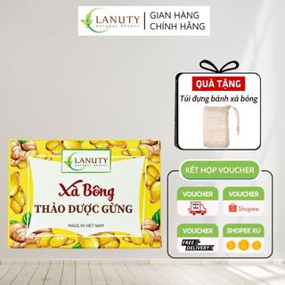 Xà bông thảo dược gừng Lanuty giúp tẩy da chết, làm mờ thâm, cấp ẩm cho da