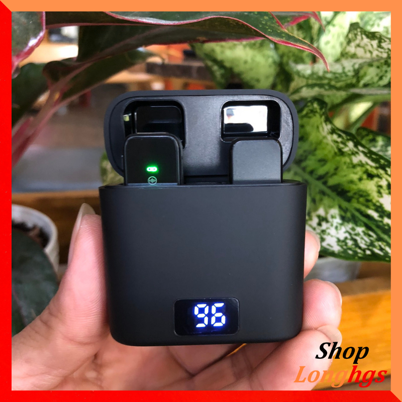 Micro Thu Âm Không Dây Cao Cấp Kèm Hộp Sạc. Chế Độ Thu Âm, Thu Tiếng Vang, Lọc Tạp Âm Chỉ Một Chạm