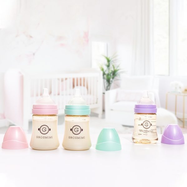Bình sữa Grosmimi 200ml/260ml Hàn Quốc chính hãng, bình trơn đủ màu