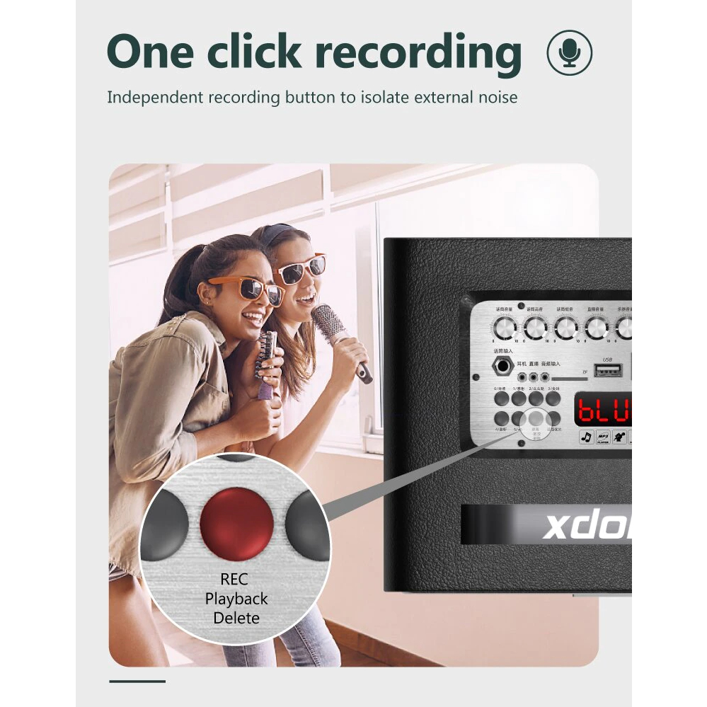 Loa Karaoke Bluetooth 5.0 XDOBO THUNDER 1978 Công Suất 150W, Chống Nước IPX6, Hỗ Trợ Hát Karaoke, Thẻ TF, USB,Jack 6.5MM