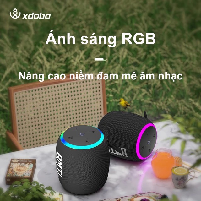 Loa Bluetooth 5.0 XDOBO RAINBOW Công Suất 15W, Chống Nước IPX7, Pin 1800Mah Hỗ Trợ Thẻ TF, AUX - BH 12 Tháng