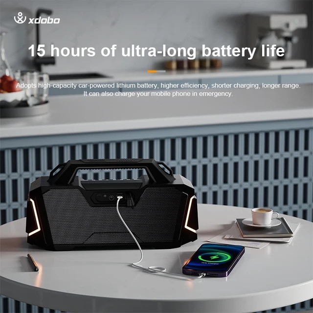 Loa Bluetooth 5.3 XDOBO METRO 1992 Công Suất 100W, Chống Nước IPX6, Pin 20000Mah Hỗ Trợ Thẻ TF, USB, AUX - BH 12 Tháng