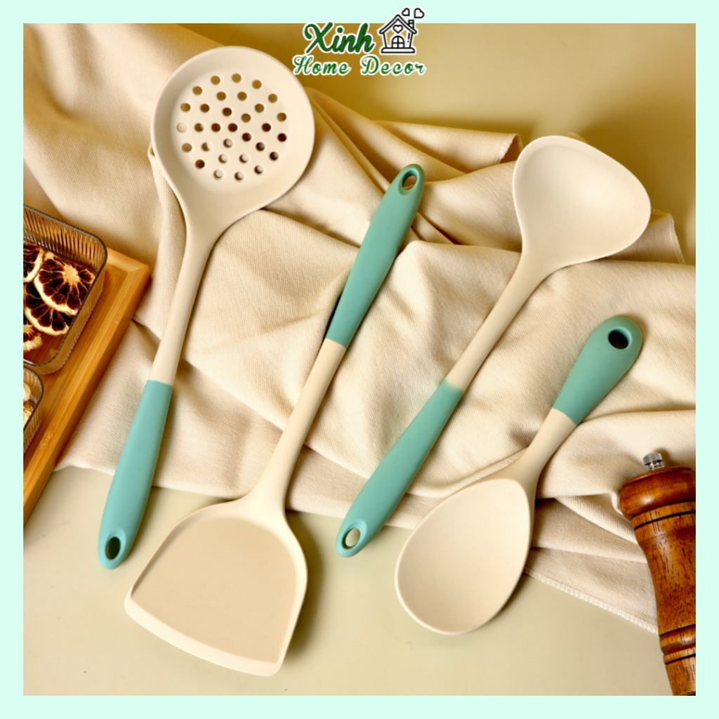 Dụng cụ nhà bếp silicon chịu nhiệt,an toàn,Xinh Home Decor,vá sạn silicone nấu ăn