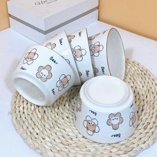 Bán Lẻ Combo Bát Con Gosu Tráng Men Cao Cấp Hoạ Tiết Dễ Thương Hươu, Gấu Nâu, Bò Sữa