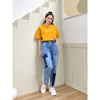 Quần jean vá đùi west scent phong cách thời trang