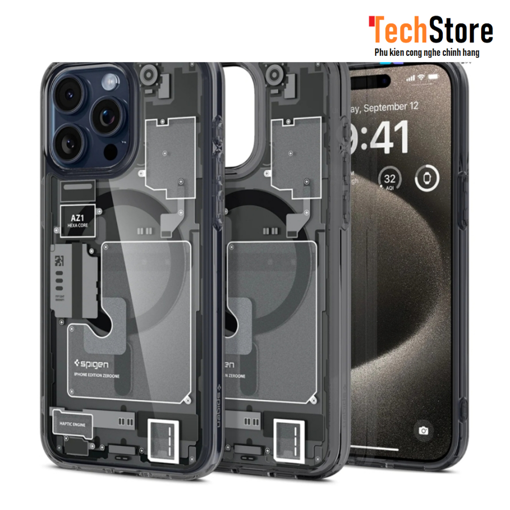 Ốp Spigen Ultra Hybrid Zero One  cho iPhone 15/ 15 Plus/ 15 Pro/ 15 Pro max