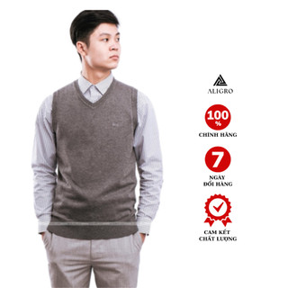 Áo len gile Aligro ALENGL011 màu ghi đậm