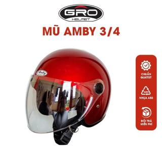 Mũ bảo hiểm 3/4 đầu Amby có kính dài phong cách thời trang chuyên dành cho nam
