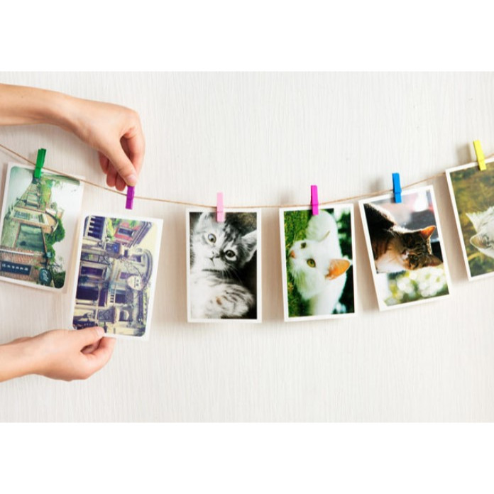 Túi 50 cái kẹp gỗ treo ảnh mini Decor, trang trí siêu xinh - HM508