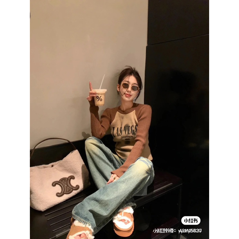 Túi đeo vai celine lông cừu size40