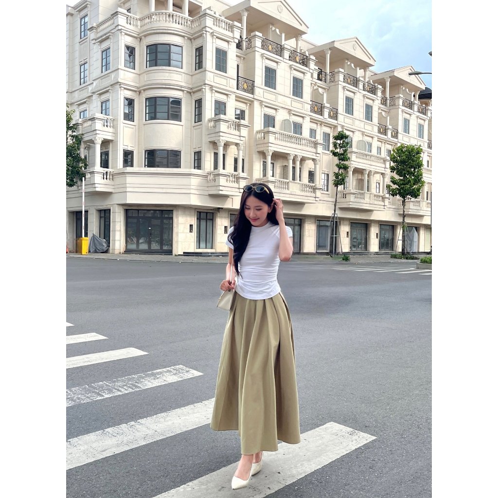 (HÀNG ĐẶT TRƯỚC) Chân Váy Nữ Dáng Dài Xếp Li Basic - MINZY SKIRT - GOÛT DE JUN