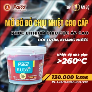 Mỡ bò chịu nhiệt nhập khẩu ruby gel nlgi-3 - mỡ bò đỏ/mỡ bò chịu nhiệt cao cấp/mỡ bò bôi trơn, 500gr