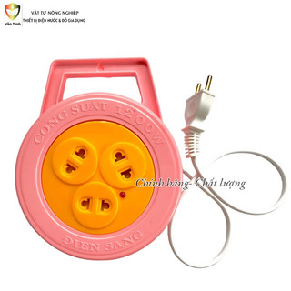 Ổ cắm điện dạng tròn 3 lỗ cắm + dây điện dài 5m, Điện Sáng.