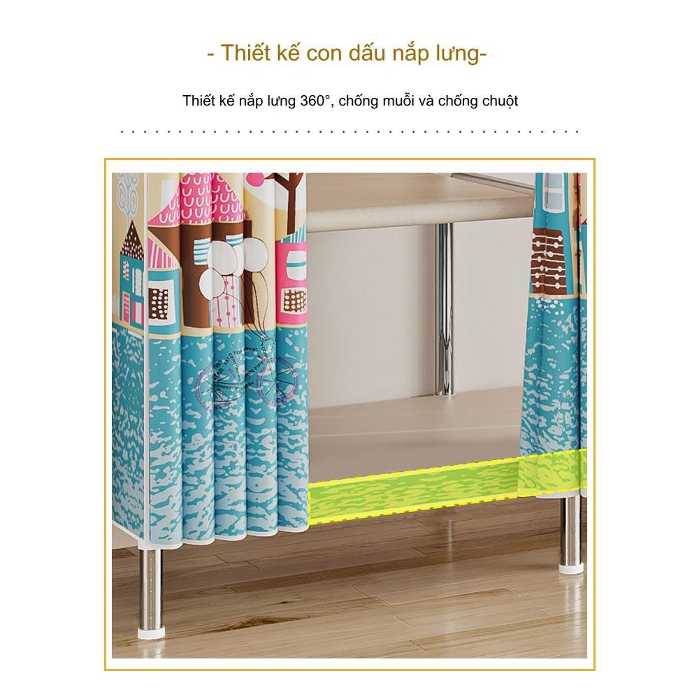 Tủ Treo Quần Áo Tuavicaocapvn Tủ Vải Đựng Quần Áo Khung Thép 4 Buồng Vải Cotton Chắc Chắn Tháo Lắp Đa Năng