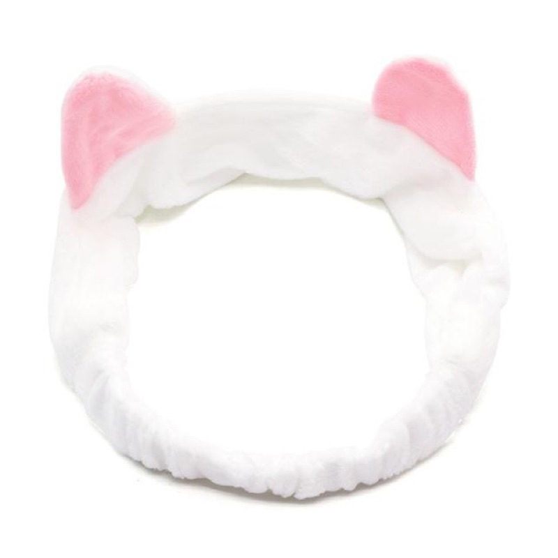 Băng Đô Cài Tóc Rửa Mặt Hình Tai Gấu / Dâu Tây Bằng Lông Nhung Dễ Thương Xinh Xắn