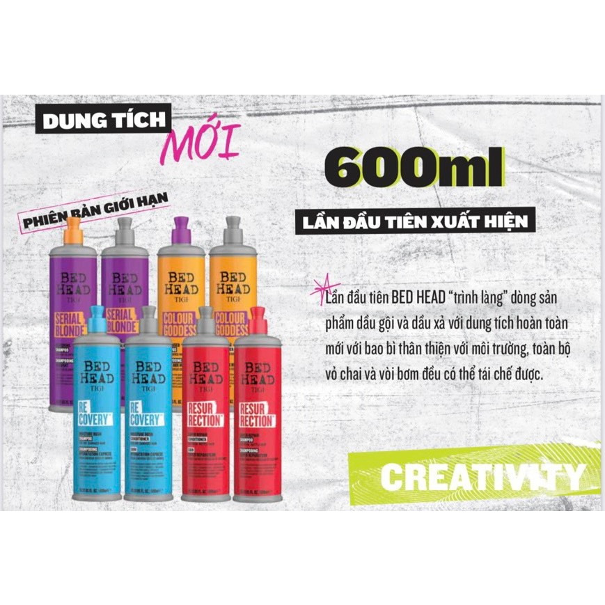 Dầu gội xả tái tạo cấu trúc tóc Tigi Bed Head Gimme Grip 600ML