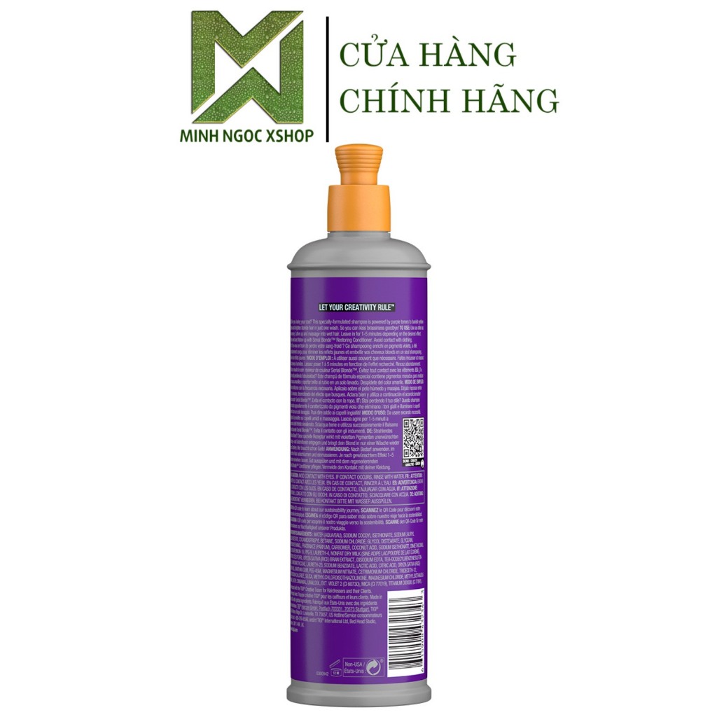 Dầu gội ánh tím dành cho tóc tẩy tông lạnh TIGI Bed Head Serial Blonde Purple Toning 400ML