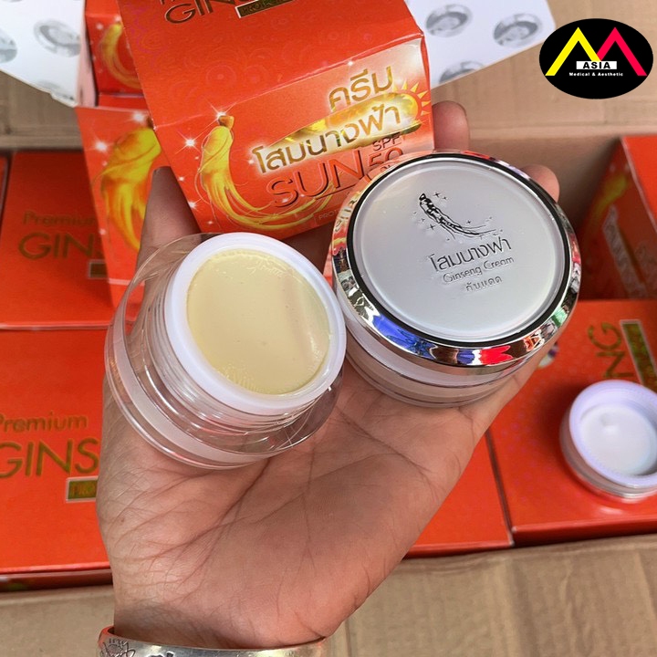 Kem Sâm GINSENG Collagen nám tàn nhang đều màu da chống nắng mịn da vitamin e vitamin c ngày thái lan 20g