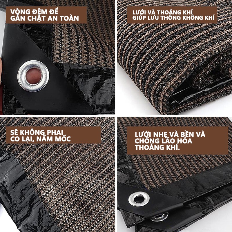 VENTAS Lưới che nắng Ngoài Trời Chống 90% tia cực tím Net Brown