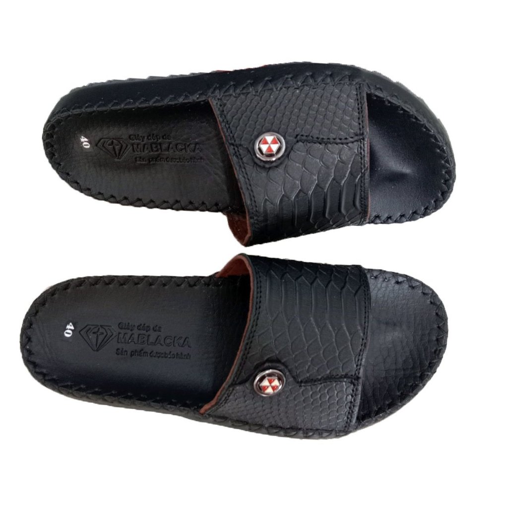 Dép nam quai ngang da bò đẹp,đê cao 2,5cm kiểu dáng thời trang HY74