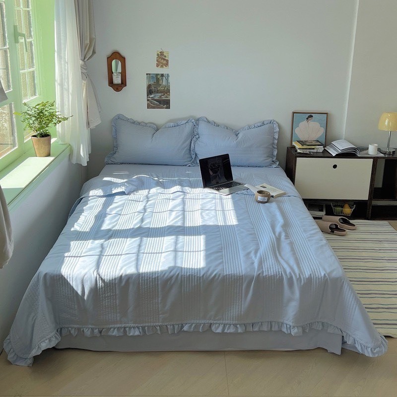 Bộ chăn ga gối Cotton Linen 4 món, bộ 4 món chăn ga gối sang trọng tiện lợi