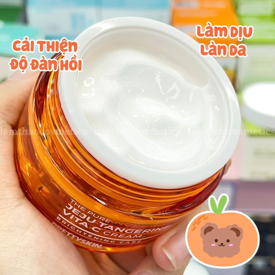 Kem Dưỡng Phục Hồi Trắng Da Pretty Skin The Pure Jeju Tangerine Vita C Cream 52ml