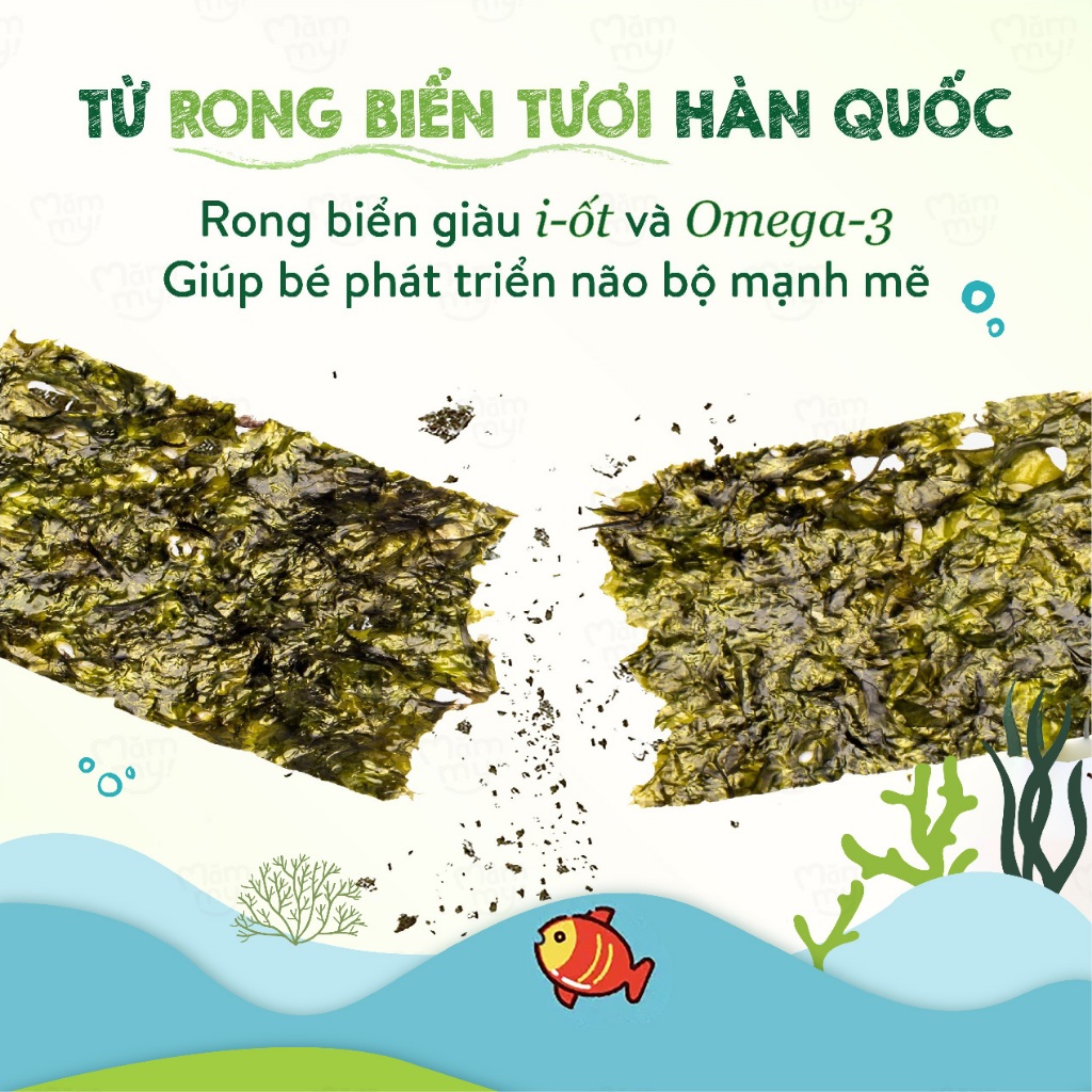 Bánh ăn dặm vị rong biển cho bé ăn dặm Mămmy - 1 gói 25g