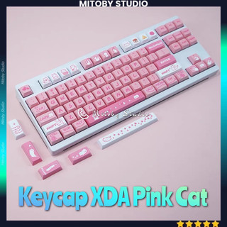 Keycap XDA Pink Cat XDA profile PBT Dyesub bàn phím cơ Mitoby Studio