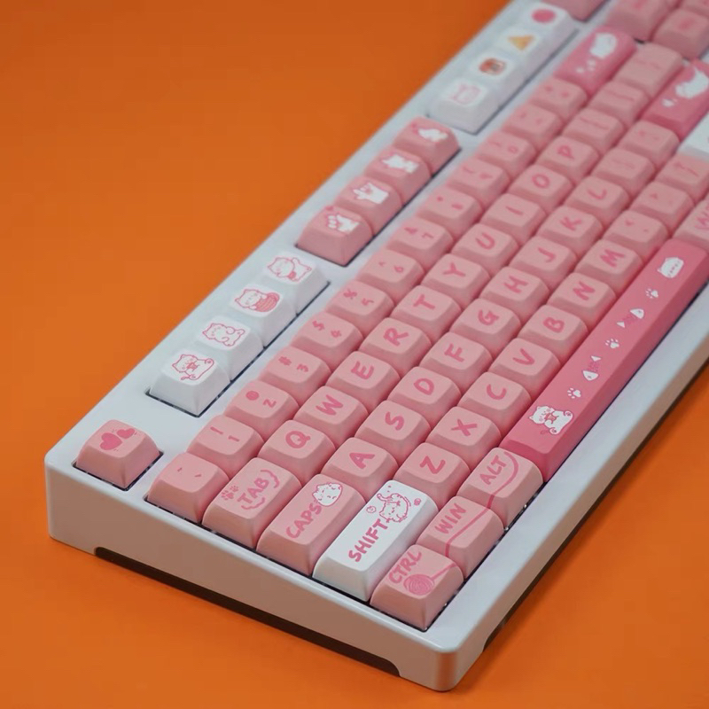 Keycap XDA Pink Cat XDA profile PBT Dyesub bàn phím cơ Mitoby Studio