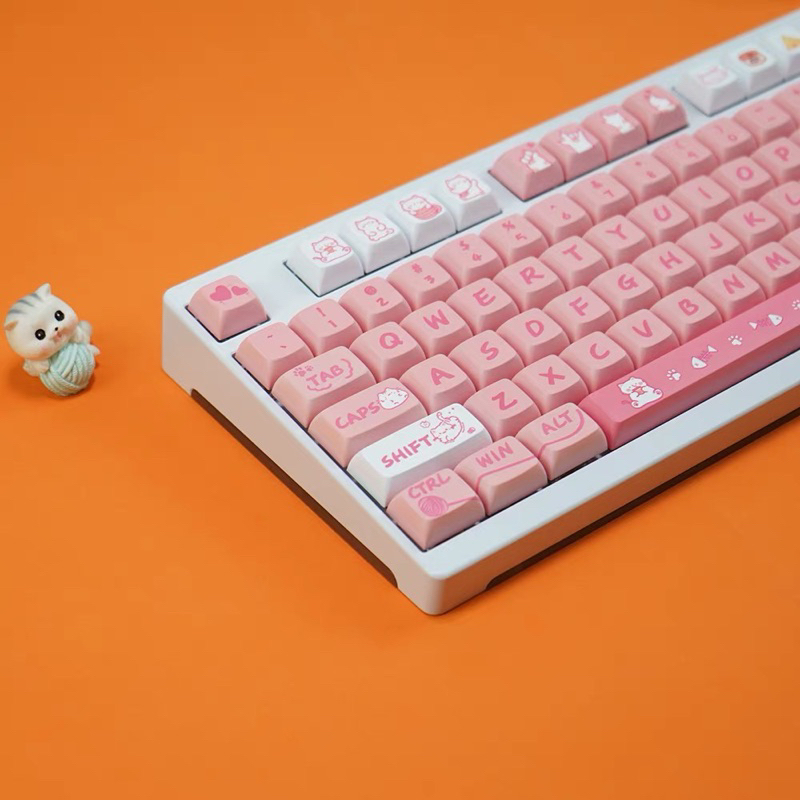 Keycap XDA Pink Cat XDA profile PBT Dyesub bàn phím cơ Mitoby Studio
