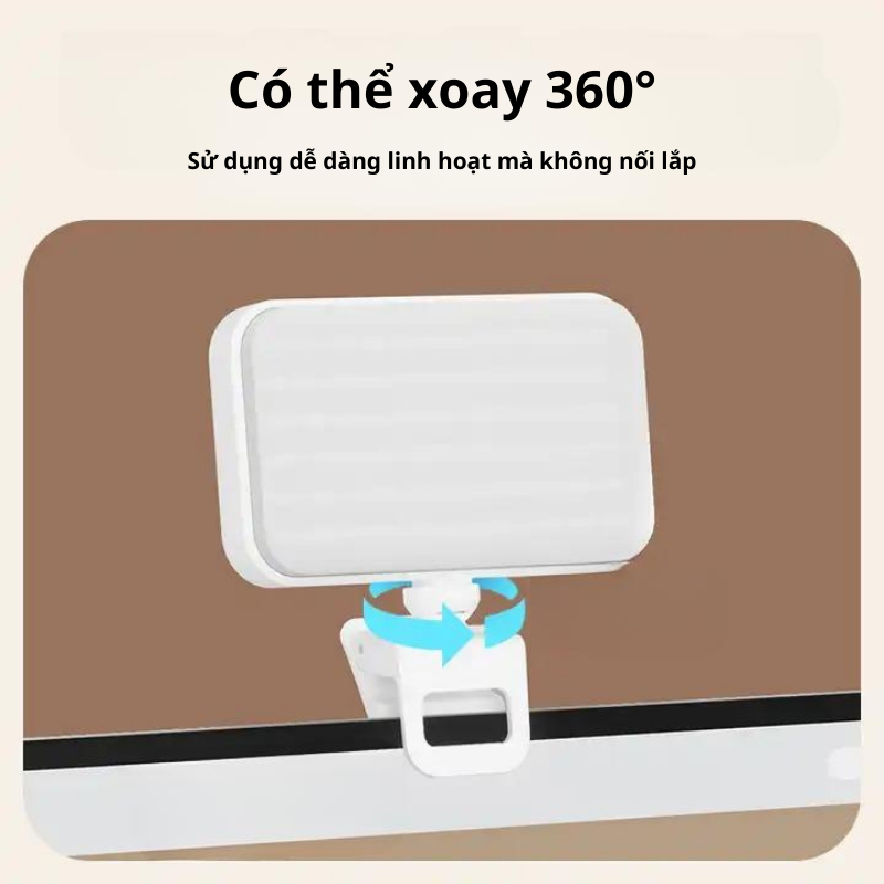 Đèn Trợ Sáng F6 Kẹp Điện Thoại / Laptop Dùng Để Livestream, Chụp Hình Có 3 Chế Độ Sáng