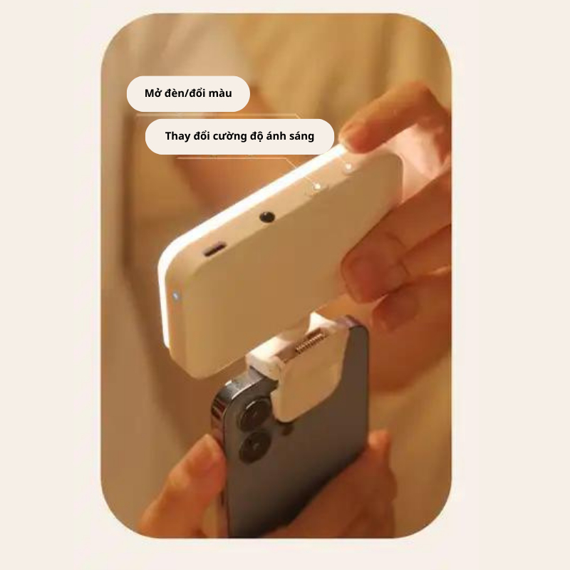 Đèn Trợ Sáng F6 Kẹp Điện Thoại / Laptop Dùng Để Livestream, Chụp Hình Có 3 Chế Độ Sáng