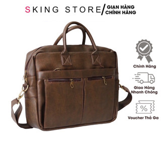 Cặp đựng laptop 17 inch da PU cao cấp chống nước - Túi công sở văn phòng SKING STORE sang trọng