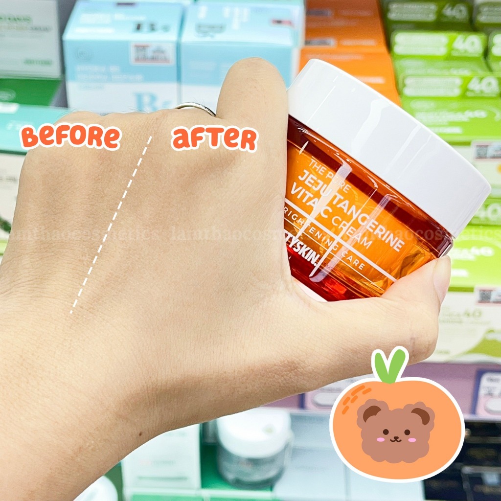 Kem Dưỡng Phục Hồi Trắng Da Pretty Skin The Pure Jeju Tangerine Vita C Cream 52ml