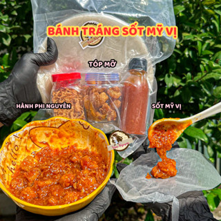  Combo sốt mỹ vị tóp mỡ bánh tráng phơi sương sốt mỹ vị tóp mỡ hành phi. Bánh Tráng Vân Nguyễn ăn vặt 