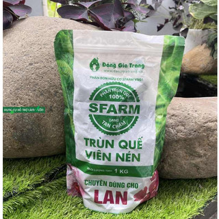 Phân trùn quế viên nén, Sfarm gói 1kg, Phân trùn quế cho hoa lan