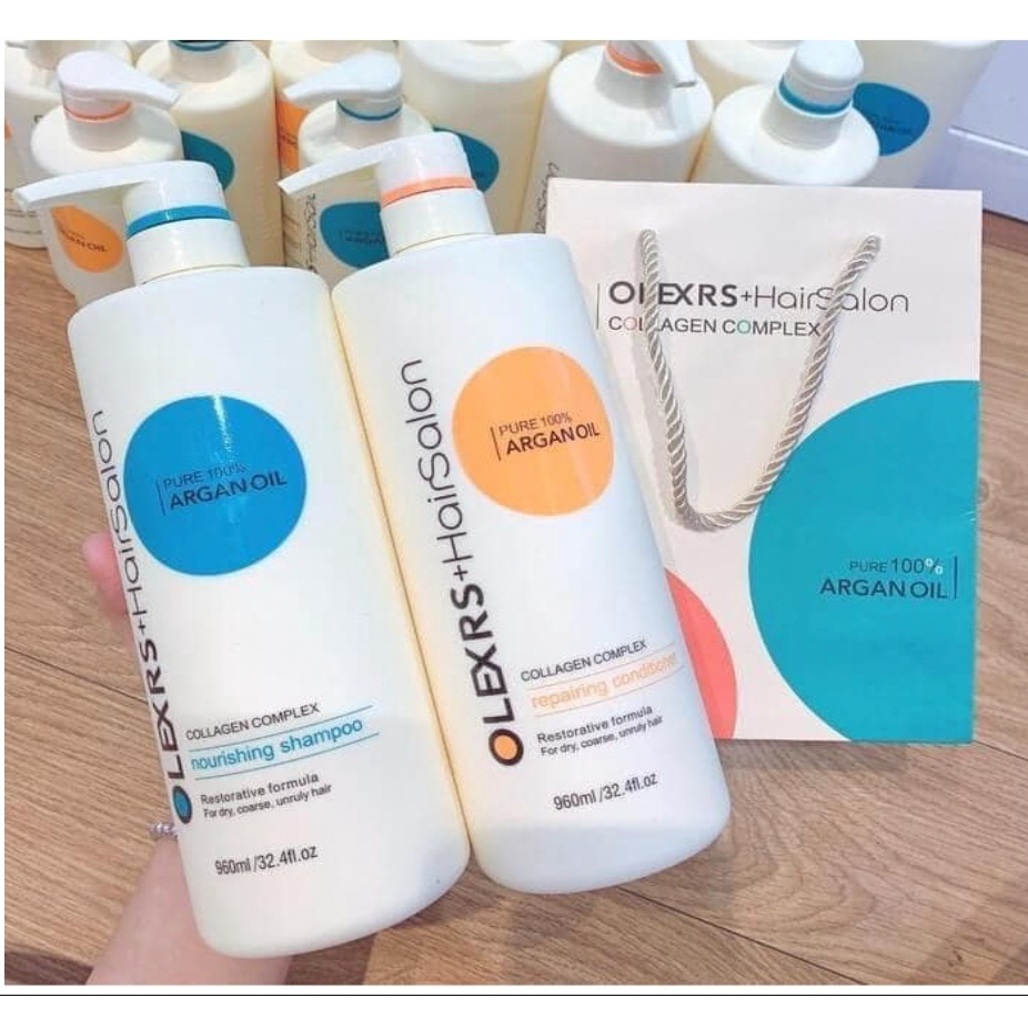 Cặp dầu gội xả Olexrs Argan Oil Collagen Hair Salon