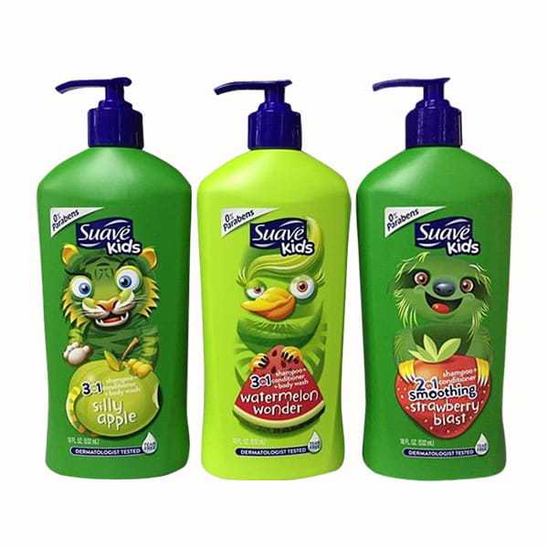 Sữa Tắm Cho Bé 1180ml Suave Kids 3in1 Mỹ hương dâu, hương dừa, hương táo, hương dưa hấu